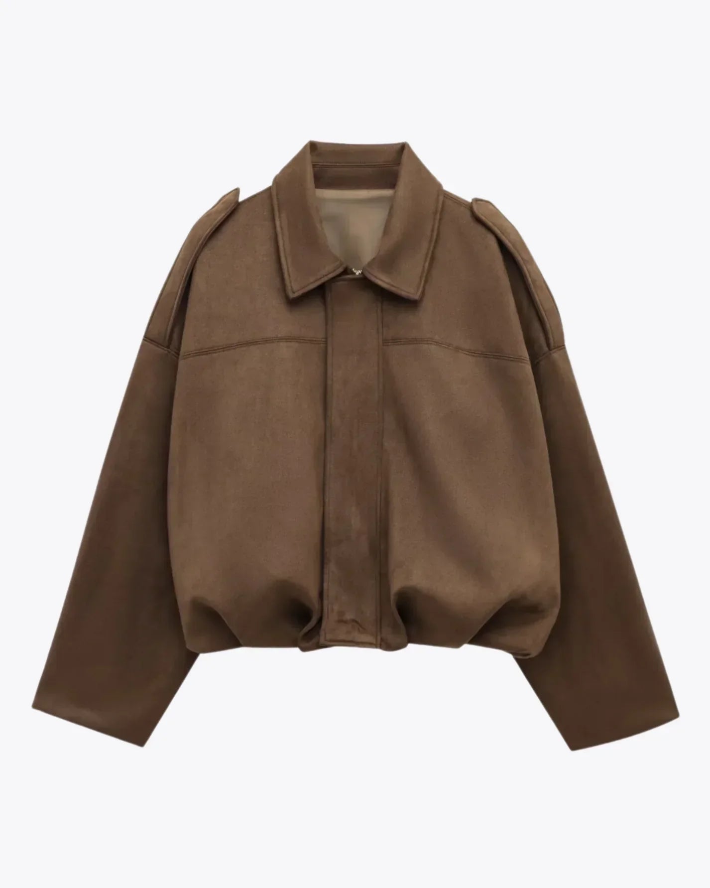 Fabiane | Oversized Suede Leather Jacket for Women – Warm & Stylish