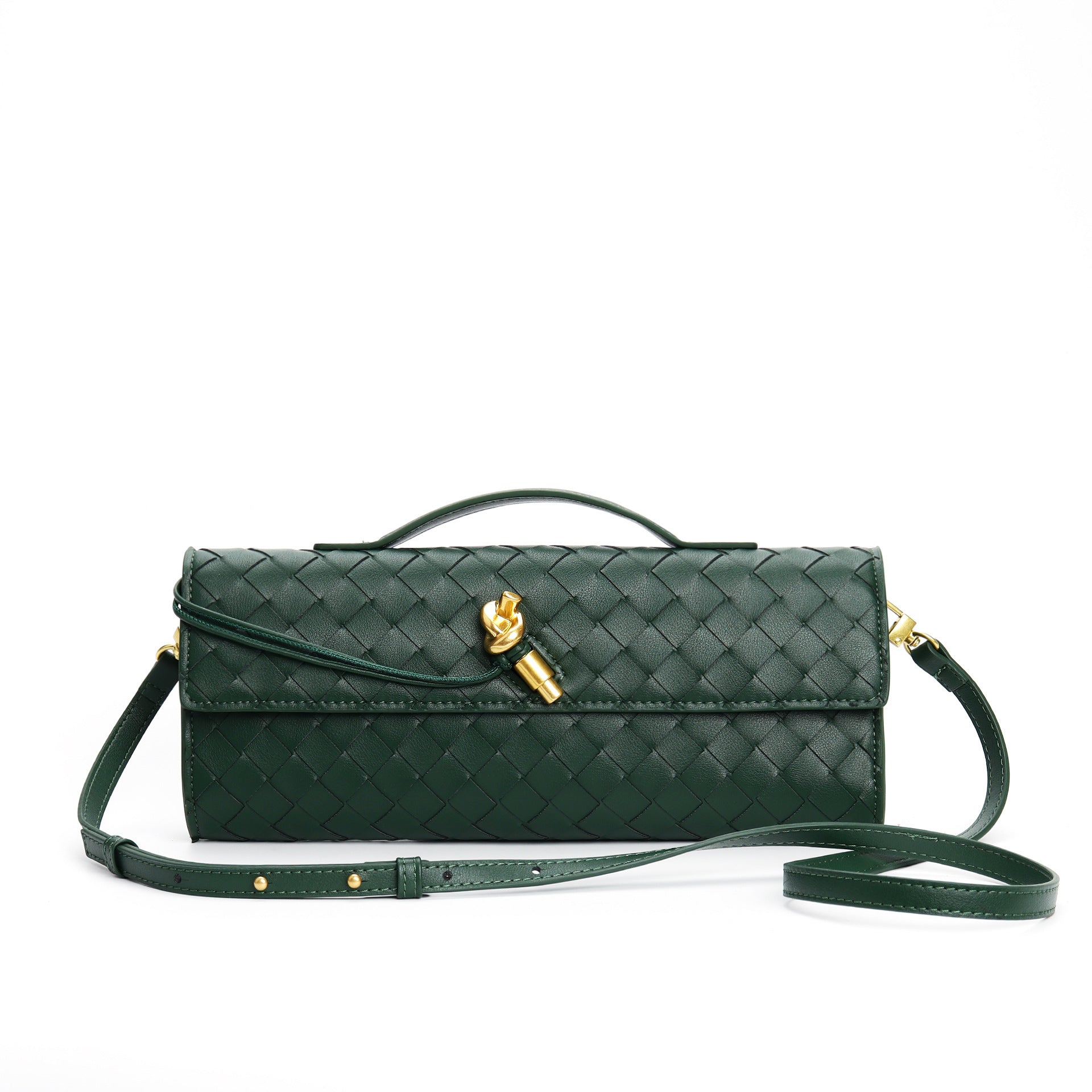 Leora | Luxe Shoulder Bag - Woven Clutch