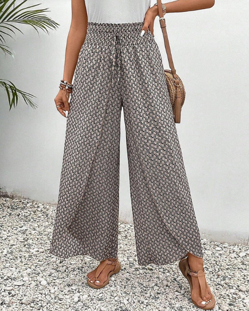 Cissie | Printed Wide-Leg Elastic Pants