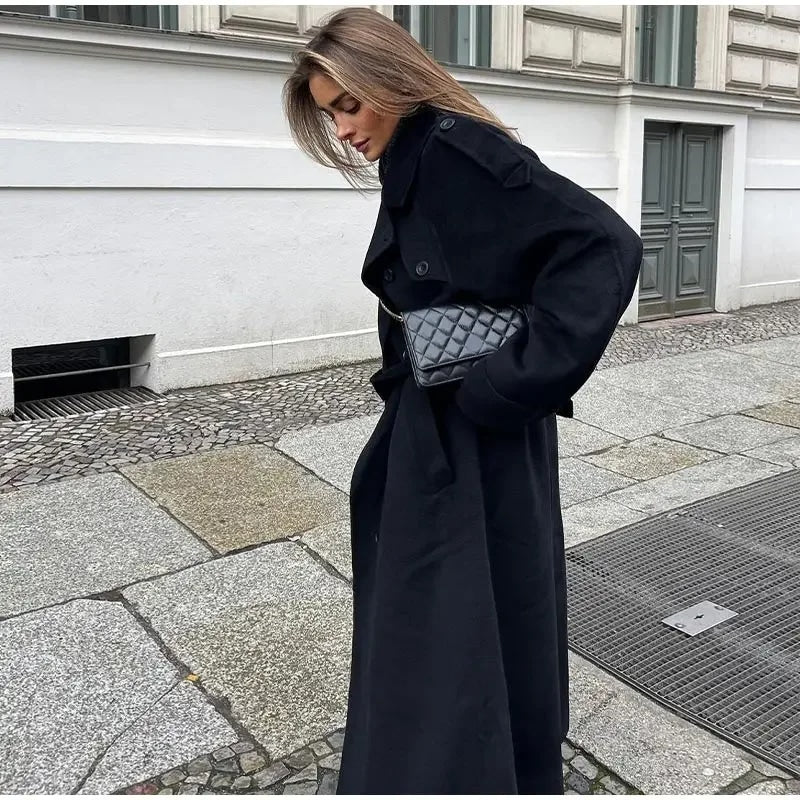 Inka | Oversized Wool Coat for Women – Long Winter Jacket