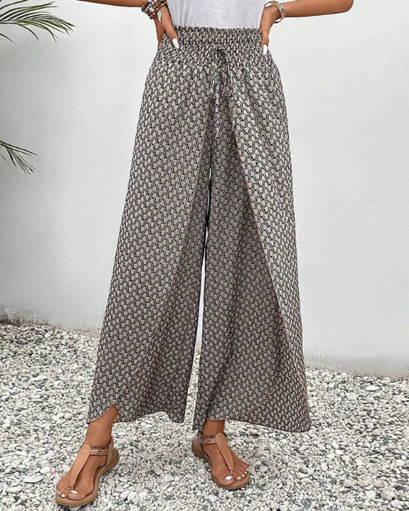Cissie | Printed Wide-Leg Elastic Pants