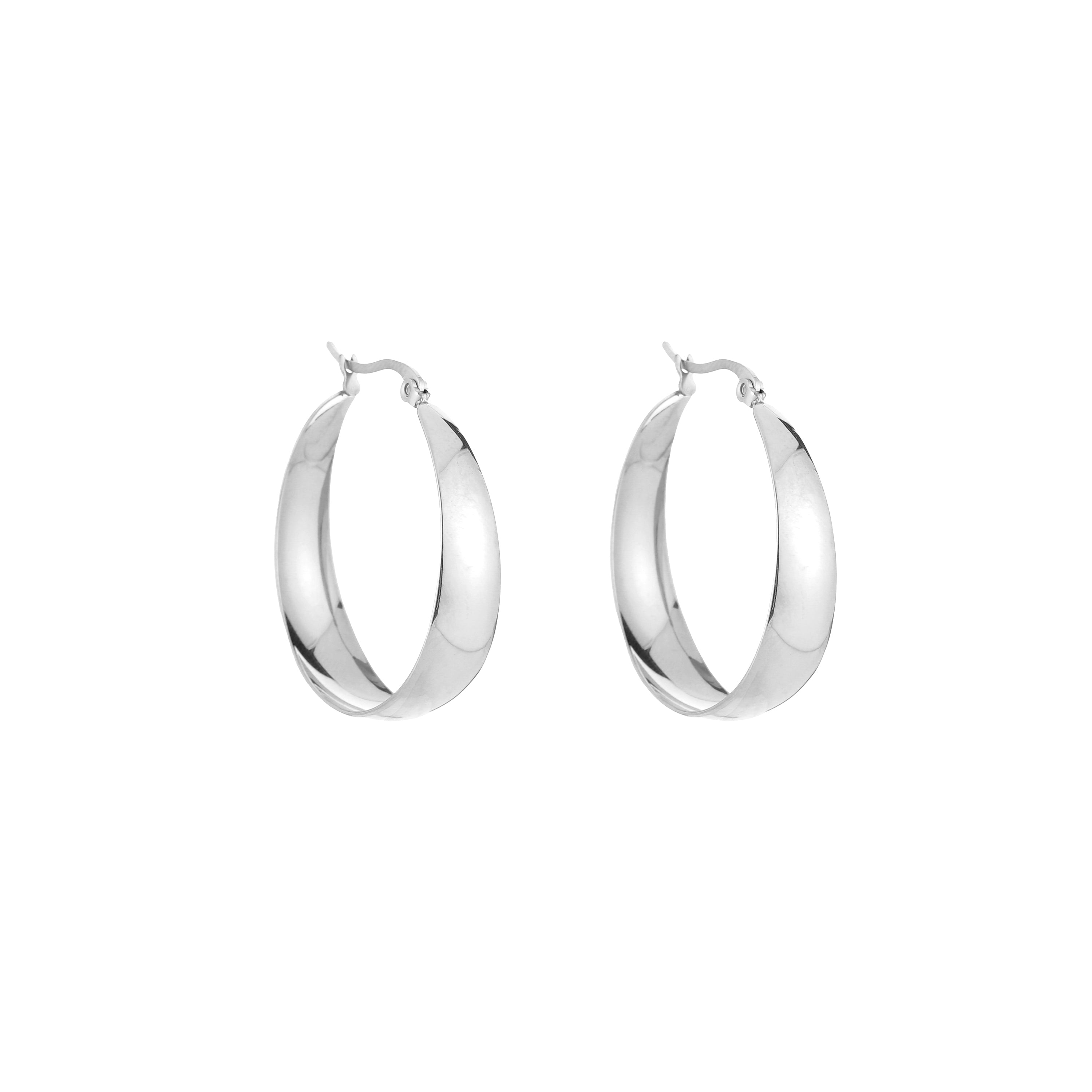 Aiko | 25mm Flat Hoop Earrings
