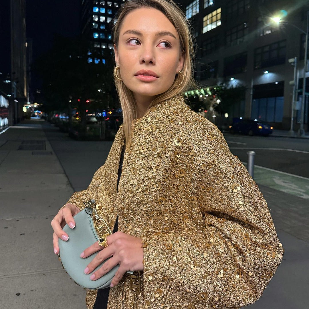 Jane | Luxe Mid-Season Jacket Black, Gold, Silver - Stylish and Comfortable