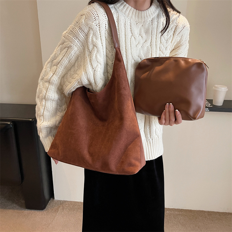 Luka | Vegan Leather Suede Shoulder Bag