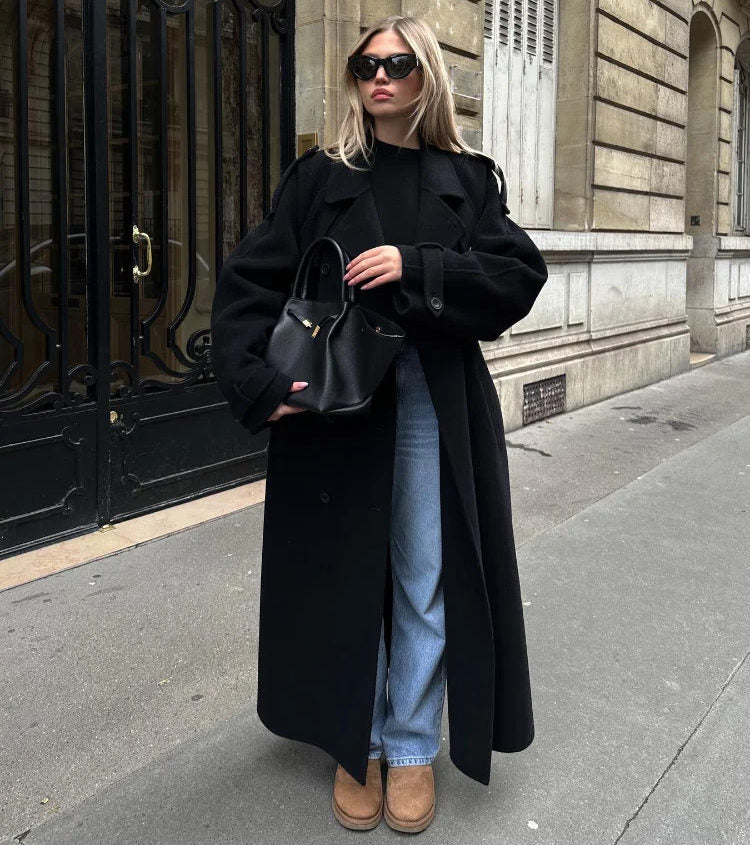 Inka | Oversized Wool Coat for Women – Long Winter Jacket