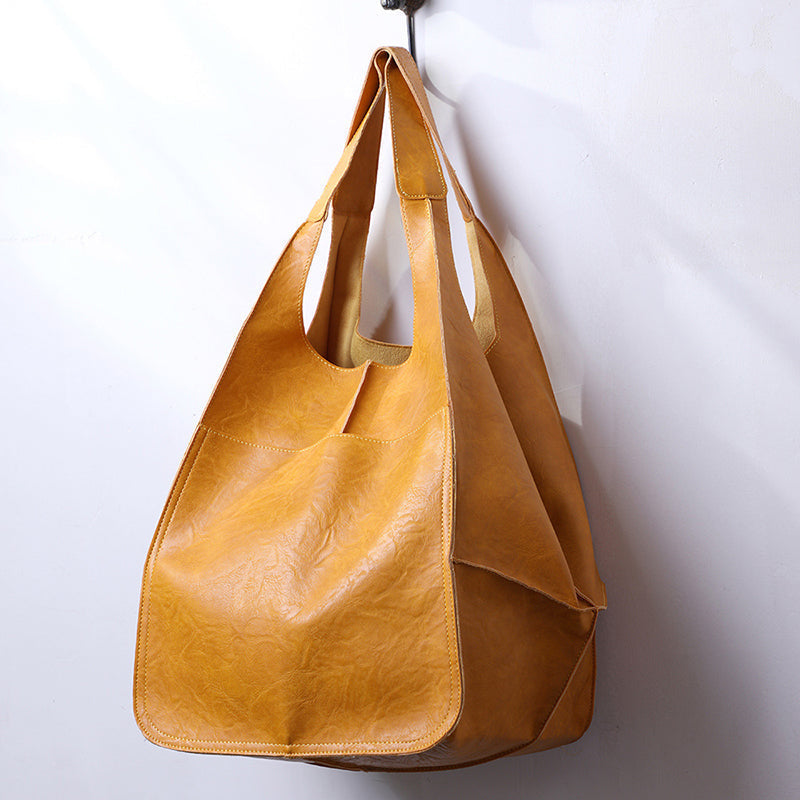 Oversized Leather Vintage Shoulder Bag