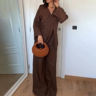 Women's Coordinated Set – Wrap Kimono and Trouser Ensemble