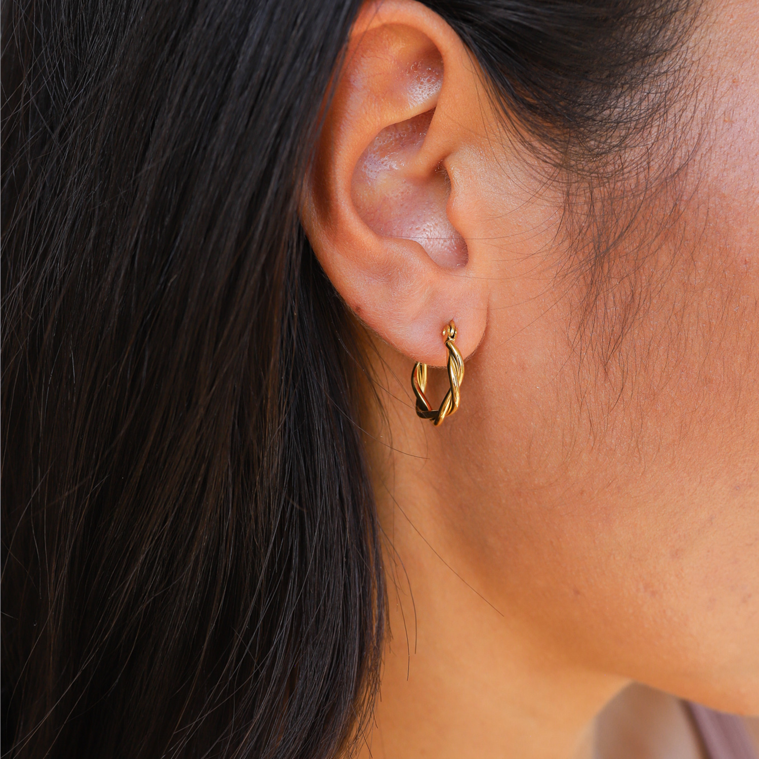 Tasja | Chic Twisted Mini Hoop Earrings