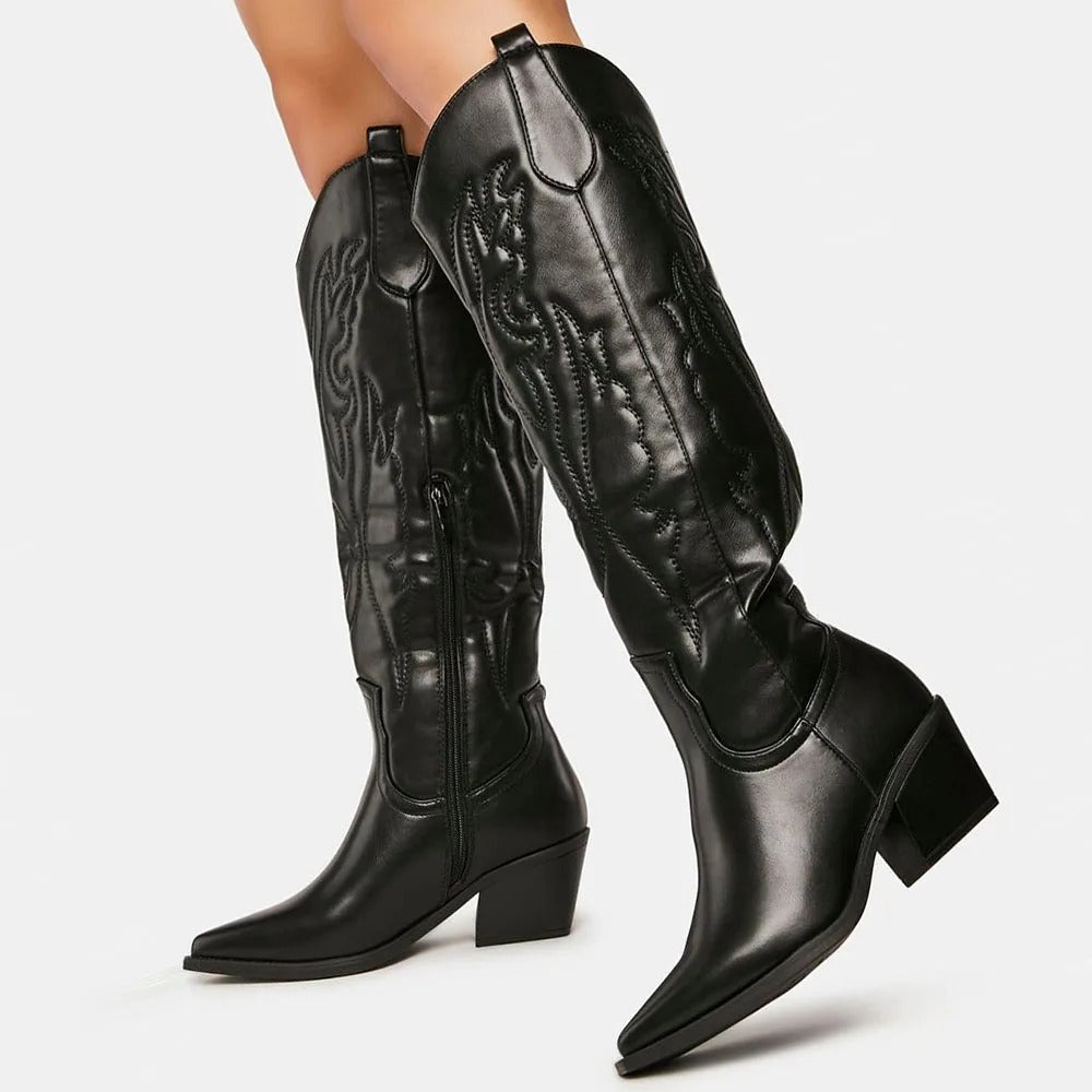 Dieke | Faux Leather Cowboy Boots in Western Style
