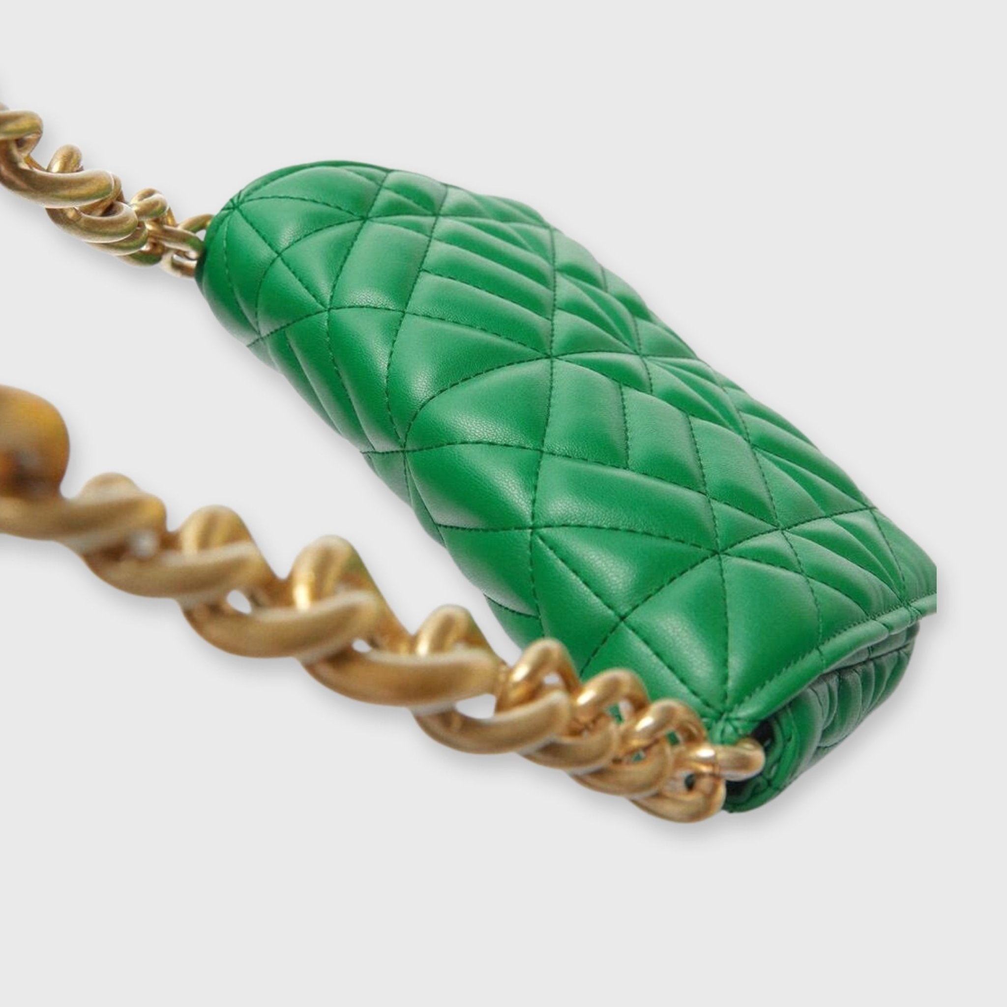 Macey | Green Vegan Leather Chain Bag